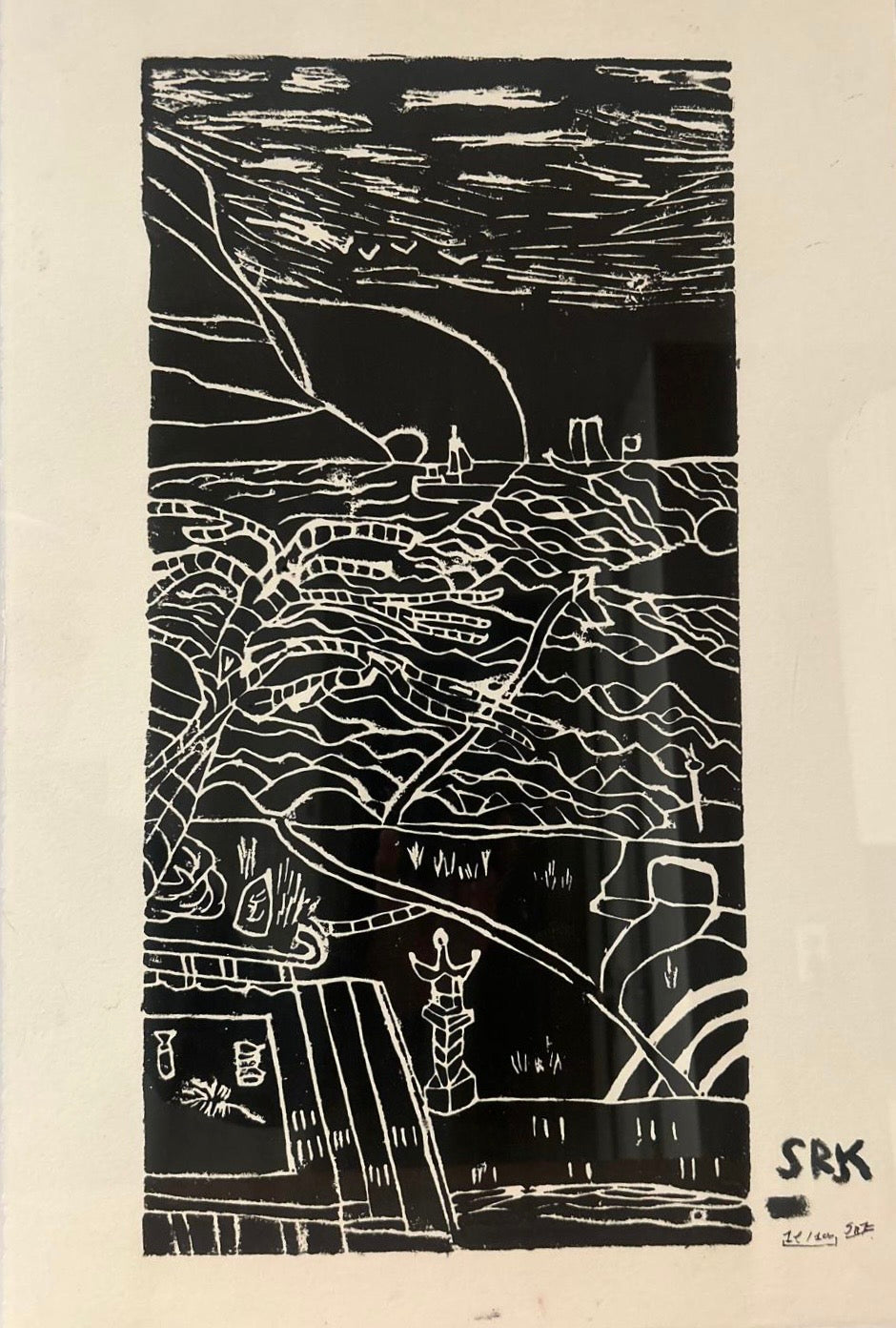 Limited Edition The Last Time We Walked As Friends - Ink Print - Black Ink on Canvas - No Frame